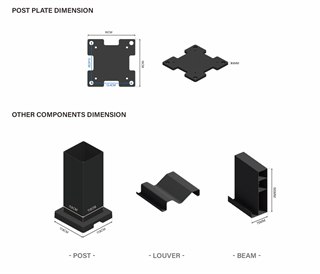Post plate and component dimensions