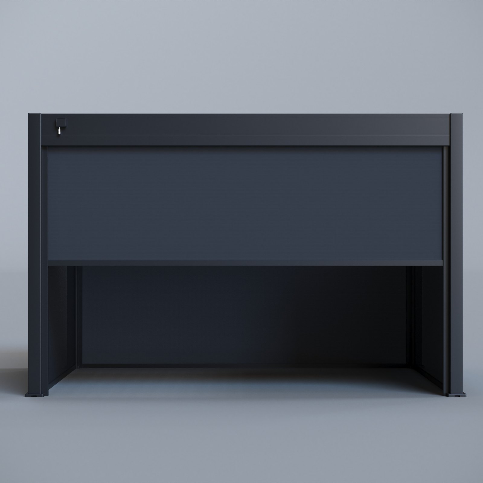 Pergola Pro with one blind half lowered