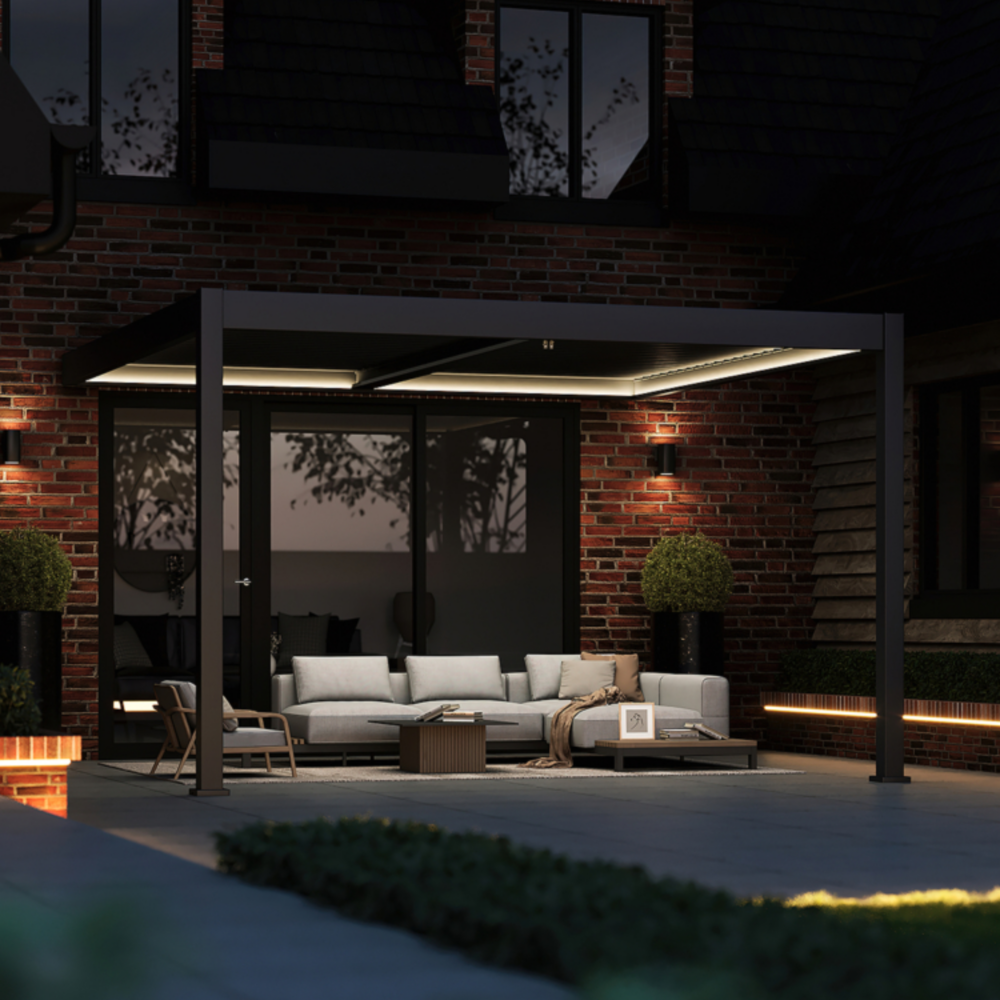 Hygge™ Aluminium Wall mounted Pergola With Lighting System