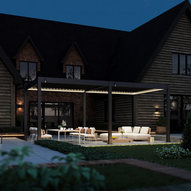 Hygge™ Aluminium Pergola With Lighting System – 3x6m